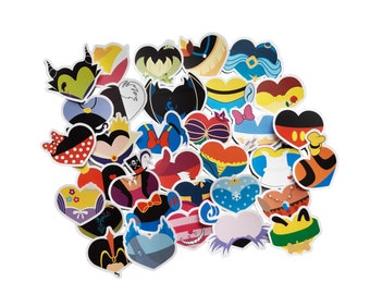 Disney Heart Stickers | Vinyl Sticker for Laptop, Scrapbook, Phone, Luggage, Journal, Party Decoration | Assorted Stickers