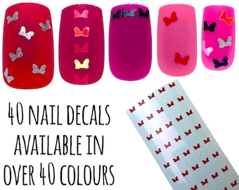 Minnie Bow Nail Decals | Vinyl Stickers | Nail Art | Gloss, Glitter, Metallic, Pearl, Opal Colours | Disney World | Disneyland | Cruise