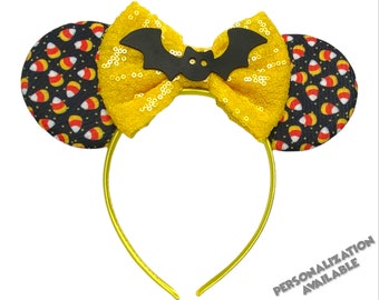 Halloween Treat Minnie Ears | Candy Corn & Bat Trip Accessories | Ready to Ship!