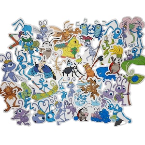 A Bug&#39;s Life Stickers | Vinyl Sticker for Laptop, Scrapbook, Phone, Luggage, Journal, Party Decoration | Assorted Stickers