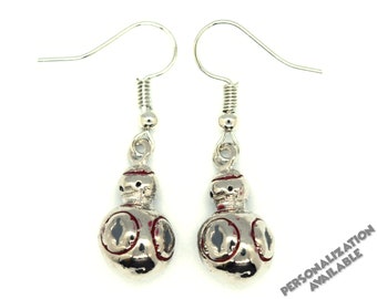 Silver Star Wars BB8 Earrings | Star Wars Earrings | BB8 Jewelry | Star Wars Jewelry | Galaxys Edge | Disney Earrings | Star Wars Droid