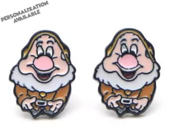 Sneezy Dwarf Earrings | Disney Earrings | Snow White Earrings | 7 Dwarfs Earrings | Disney Jewelry | Sneezy Dwarf Jewelry | Fish Extender