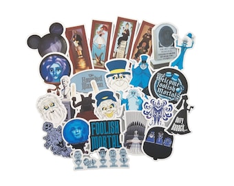 Haunted Mansion Stickers | Vinyl Sticker for Laptop, Scrapbook, Phone, Luggage, Journal, Party Decoration | Assorted Stickers