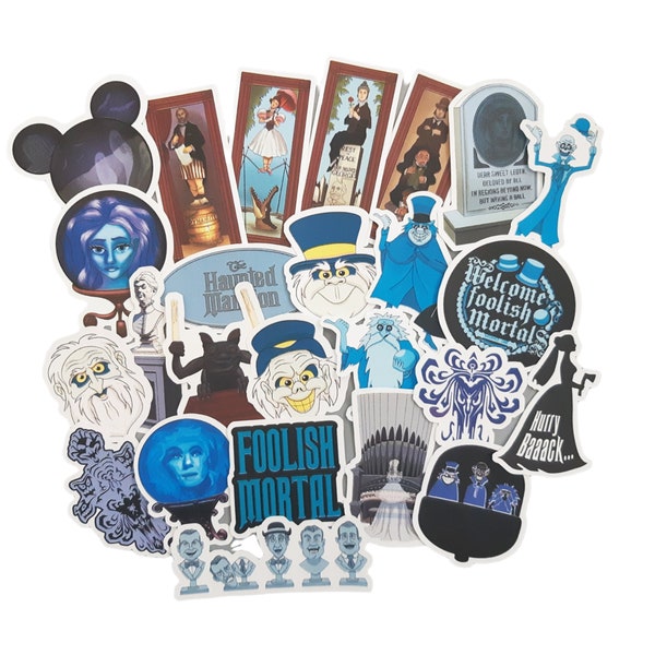 Haunted Mansion Stickers | Vinyl Sticker for Laptop, Scrapbook, Phone, Luggage, Journal, Party Decoration | Assorted Stickers