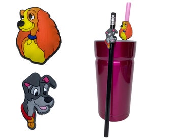 Lady & the Tramp Straw Buddies | Pencil Topper | Birthday Party Loot Bag Gifts | Disney Cruise Fish Extenders | Rewards or Prizes