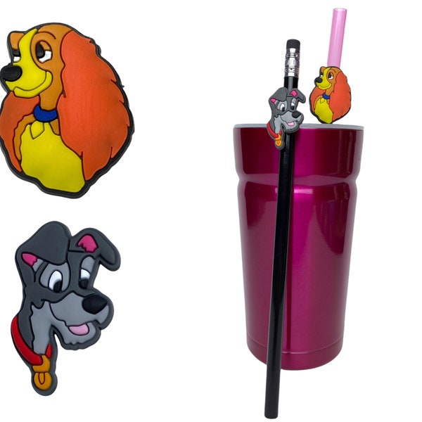 Lady & the Tramp Straw Buddies | Pencil Topper | Birthday Party Loot Bag Gifts | Disney Cruise Fish Extenders | Rewards or Prizes