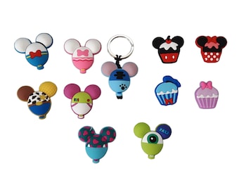 Balloon and Cupcake Zipper Pulls, Keychains, Bag Tags