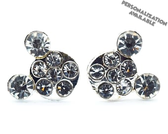 Rhinestone and Silver Mickey Mouse Earrings | Mickey Mouse Jewelry | Disney Jewelry | Disney Earrings | Mickey Earrings | Mickey Jewelry