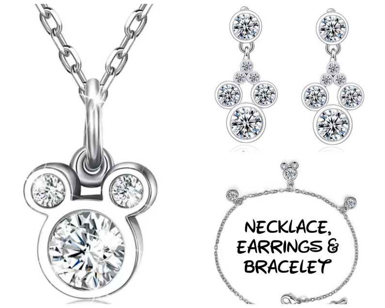 Mickey Mouse Jewelry Set Mickey Mouse Earrings Mickey Etsy