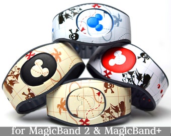 Pirate Map Skin for MagicBand 2.0 or MagicBand+ | Pirates of the Caribbean Magic Band Decal | Disney World Trip | Fits Child & Adult Band