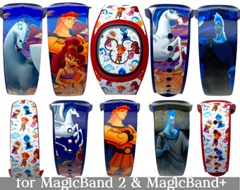 Hercules Skins for MagicBand 2.0 or MagicBand+ | Hades Magic Band Decal | Pegasus, Megara, Phil | Disney World | Fits Child & Adult Band