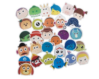 Tsum Tsum Pixar Stickers | Vinyl Sticker for Laptop, Scrapbook, Phone, Luggage, Journal, Party Decoration | Assorted Stickers