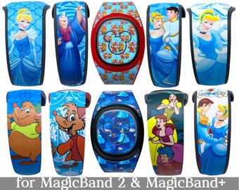 Cinderella Skin for MagicBand 2.0 or MagicBand+ | Magic Band Decal | Disney Trip | Fits Child & Adult Magic Band | Prince, Godmother, Mice