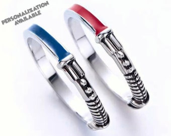 Red or Blue Lightsaber Rings | Gift for Star Wars Fan