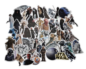 Star Wars Stickers | Vinyl Sticker for Laptop, Scrapbook, Phone, Luggage, Journal, Party Decoration | Assorted Stickers