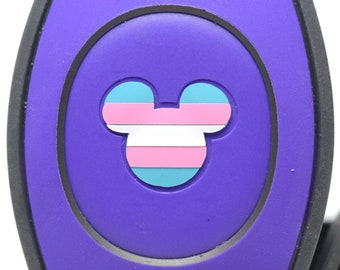 Trans Flag Decal for MagicBand 2 or MagicBand+ | PRIDE LGBTQS+ Vinyl Sticker for Magic Band Puck Mickey | Decoration for Disney World Trip