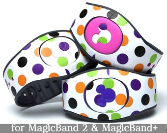 Halloween Polka Dots Skin for MagicBand 2.0 or MagicBand+ | Seasonal Magic Band Decal | Disney Trip Sticker | Fits Child & Adult Magic Band