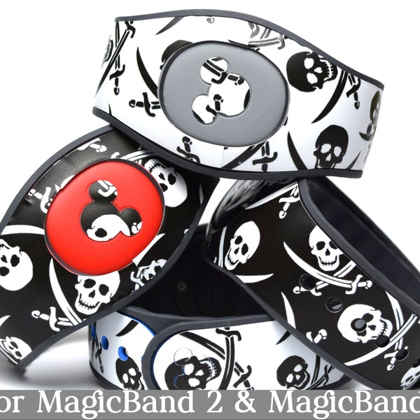 Pirate Skull & Swords Skin for MagicBand 2 or MagicBand+ | Pirates of the Caribbean Magic Band Decal | Disney Trip | For Child or Adult Band