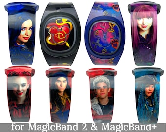 Descendants Skin for MagicBand 2.0 or MagicBand+ | Mal, Evie, Carlos Magic Band Decal | Disney World Trip | Fits Child & Adult Band for WDW