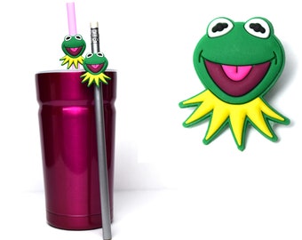 Kermit Straw Buddies | Muppets Pencil Topper | Birthday Party Loot Bag Gift | Reward or Prize | Tumbler Decoration | Cruise Fish Extender