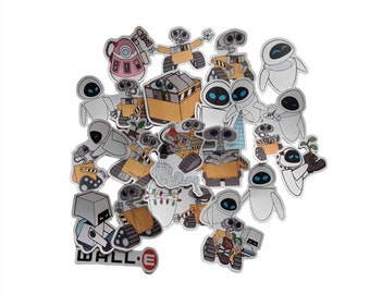 WALL-E Stickers | Vinyl Sticker for Laptop, Scrapbook, Phone, Luggage, Journal, Party Decoration | Assorted Stickers