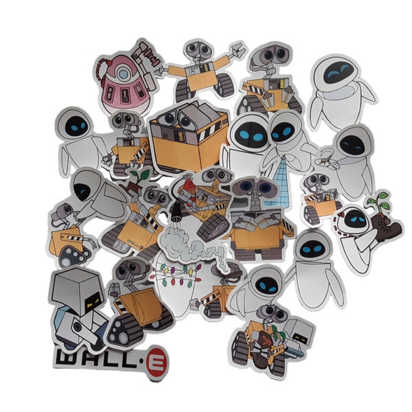 WALL-E Stickers | Vinyl Sticker for Laptop, Scrapbook, Phone, Luggage, Journal, Party Decoration | Assorted Stickers