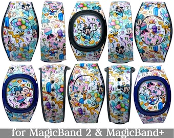 Mickey n Friends Party Skin for MagicBand 2.0 or MagicBand+ |  Magic Band Decal | Disney World Trip | Fits Child & Adult Band for WDW