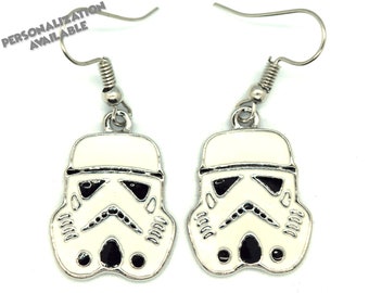 White Star Wars Stormtrooper Earrings | Star Wars Earrings | Storm Trooper Jewelry | Star Wars Jewelry | Galaxys Edge | Star Wars Fan Gift