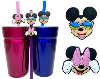 Mickey & Minnie Mouse Straw Buddies | Disney Pencil Toppers | Birthday Party Loot Bag Favour | Cruise Fish Extender | Gift for Disney Fan