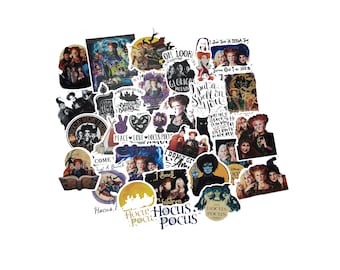 Hocus Pocus Stickers | Vinyl Sticker for Laptop, Scrapbook, Phone, Luggage, Journal, Party Decoration | Assorted Stickers