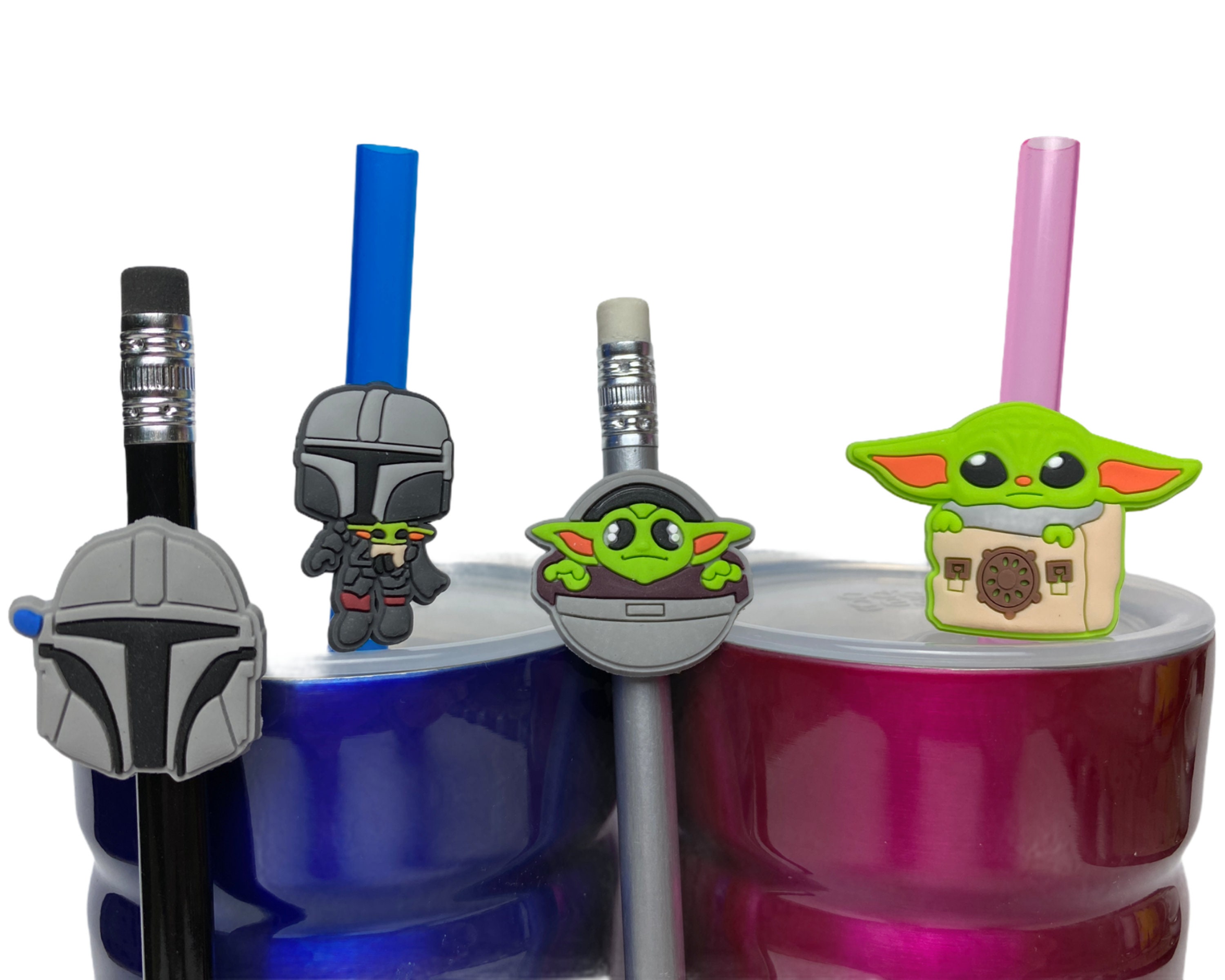 Mandalorian Straw Buddies the Child Pencil Topper Grogu Baby Yoda