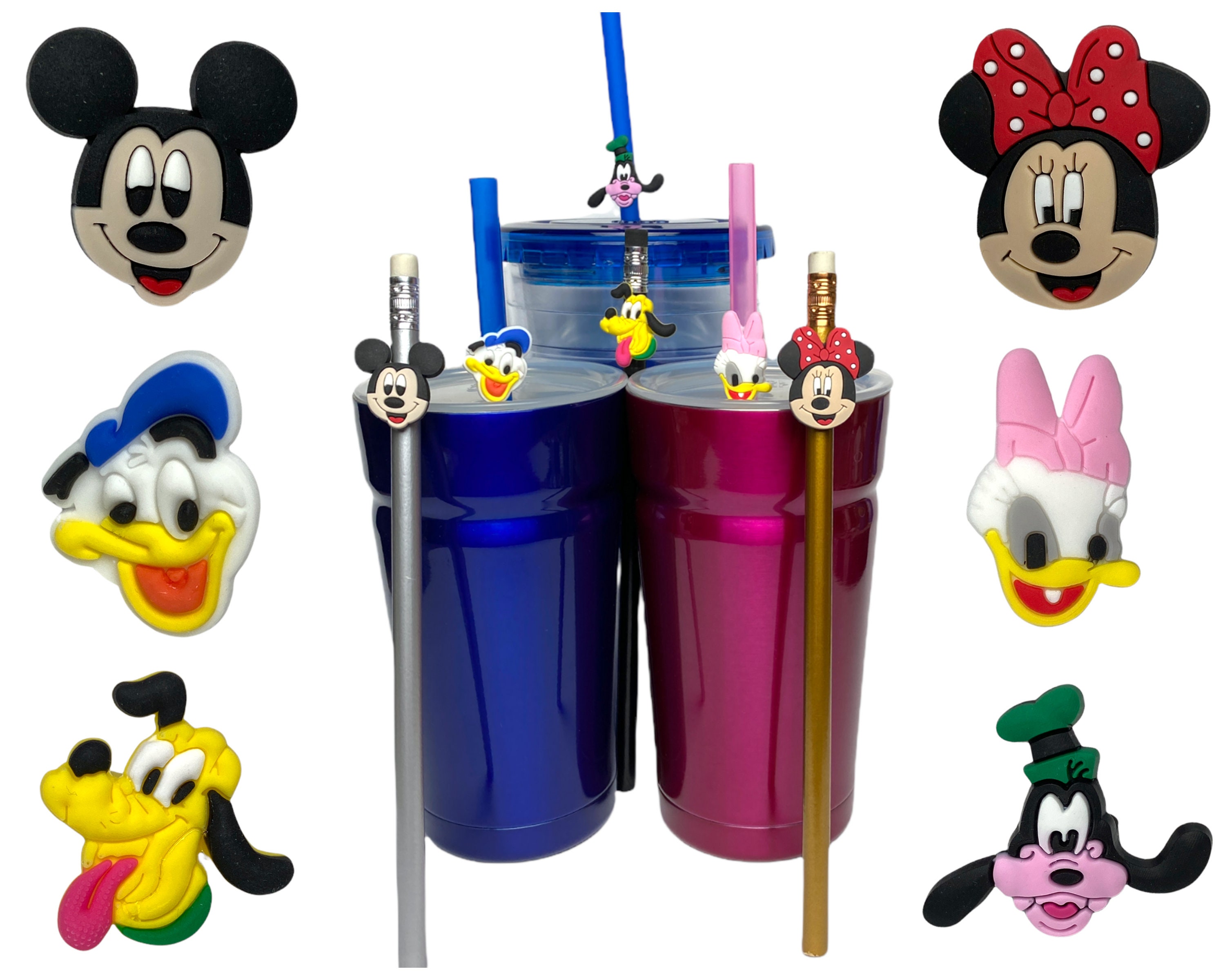 Disney Mickey & Friends Straw Buddies Mickey, Minnie, Donald