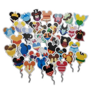 Disney Balloon Stickers | Vinyl Sticker for Laptop, Scrapbook, Phone, Luggage, Journal, Party Decoration | Assorted Stickers