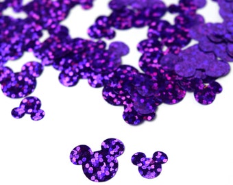Purple Holographic Mickey Mouse Confetti | Purple Mickey Confetti | Mickey Decorations | Disney Confetti | Disney Birthday Party Decorations