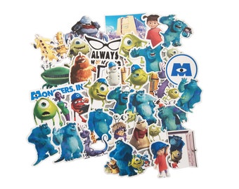 Monsters Inc Stickers | Vinyl Sticker for Laptop, Scrapbook, Phone, Luggage, Journal, Party Decoration | Assorted Stickers