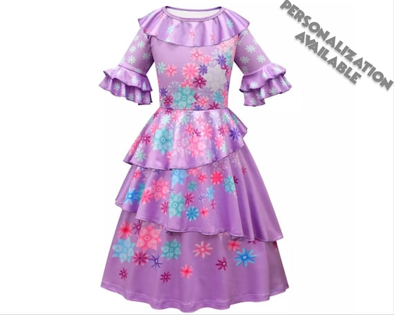 Isabela Dress Child Sizes Encanto Costume Disney World Vacation Outfit  Disneyland Cosplay Halloween Dress up Clothes Madrigal 