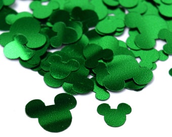 Green Foil Mickey Mouse Confetti | Green Foil Mickey Confetti | Mickey Decorations | Disney Confetti | Disney Birthday Party Decorations