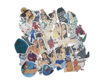 Pocahontas Stickers | Vinyl Sticker for Laptop, Scrapbook, Phone, Luggage, Journal, Party Decoration | Assorted Stickers