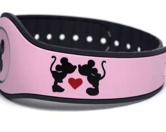 Mickey & Minnie Heart Decal for MagicBand 2 and MagicBand+ | Love Vinyl Sticker for Magic Band | Character Decoration for Disney World Trip