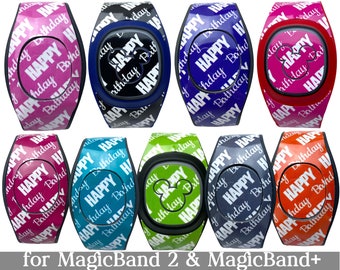 Happy Birthday Skin for MagicBand 2 or MagicBand+ | Celebration Magic Band Decal | Disney Trip | Fits Child & Adult Magic Band | DisneyBand