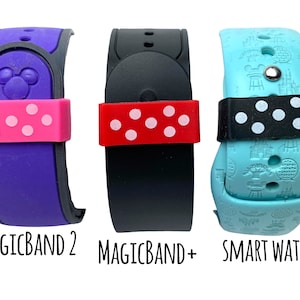 Minnie Mouse Polka Dot Band Locks for MagicBand 2.0, MagicBand+ and Smart Watches | Fits Adult and Child Bands | Secures Band on Wrist
