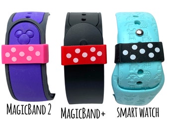 Minnie Mouse Polka Dot Band Locks for MagicBand 2.0, MagicBand+ and Smart Watches | Fits Adult and Child Bands | Secures Band on Wrist