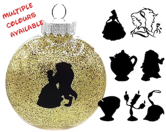 Beauty and the Beast Christmas Tree Disc or Ball Ornament