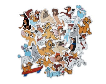 Oliver and Company Stickers | Vinyl Sticker for Laptop, Scrapbook, Phone, Luggage, Journal, Party Decoration | Assorted Stickers