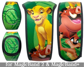 Lion King Skin for MagicBand 2.0 or MagicBand+ | Simba, Timon and Pumbaa Magic Band Decal | Disney World Sticker | Fits Child & Adult Band