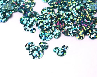 Aqua Holographic Mickey Mouse Confetti | Blue Mickey Confetti | Mickey Decorations | Disney Confetti | Disney Birthday Party Decorations