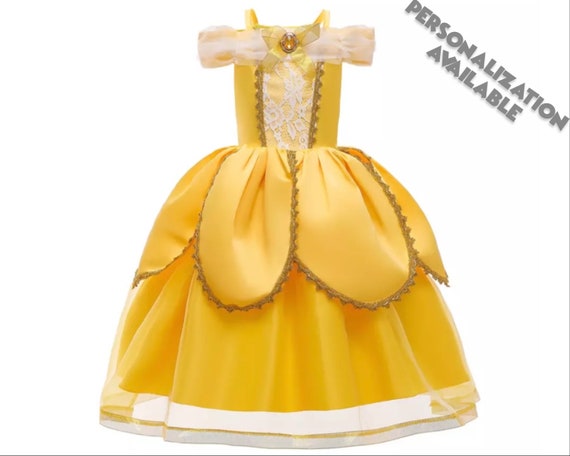 inalámbrico Pez anémona Camion pesado Vestido de La Bella y la Bestia Infantil / Disfraz de Princesa - Etsy España