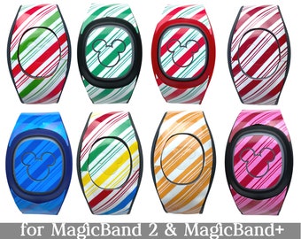 Christmas Candy Cane Skins for MagicBand 2.0 or MagicBand+ | Holiday Magic Band Decal | Disney Trip Sticker | Fits Child or Adult Band