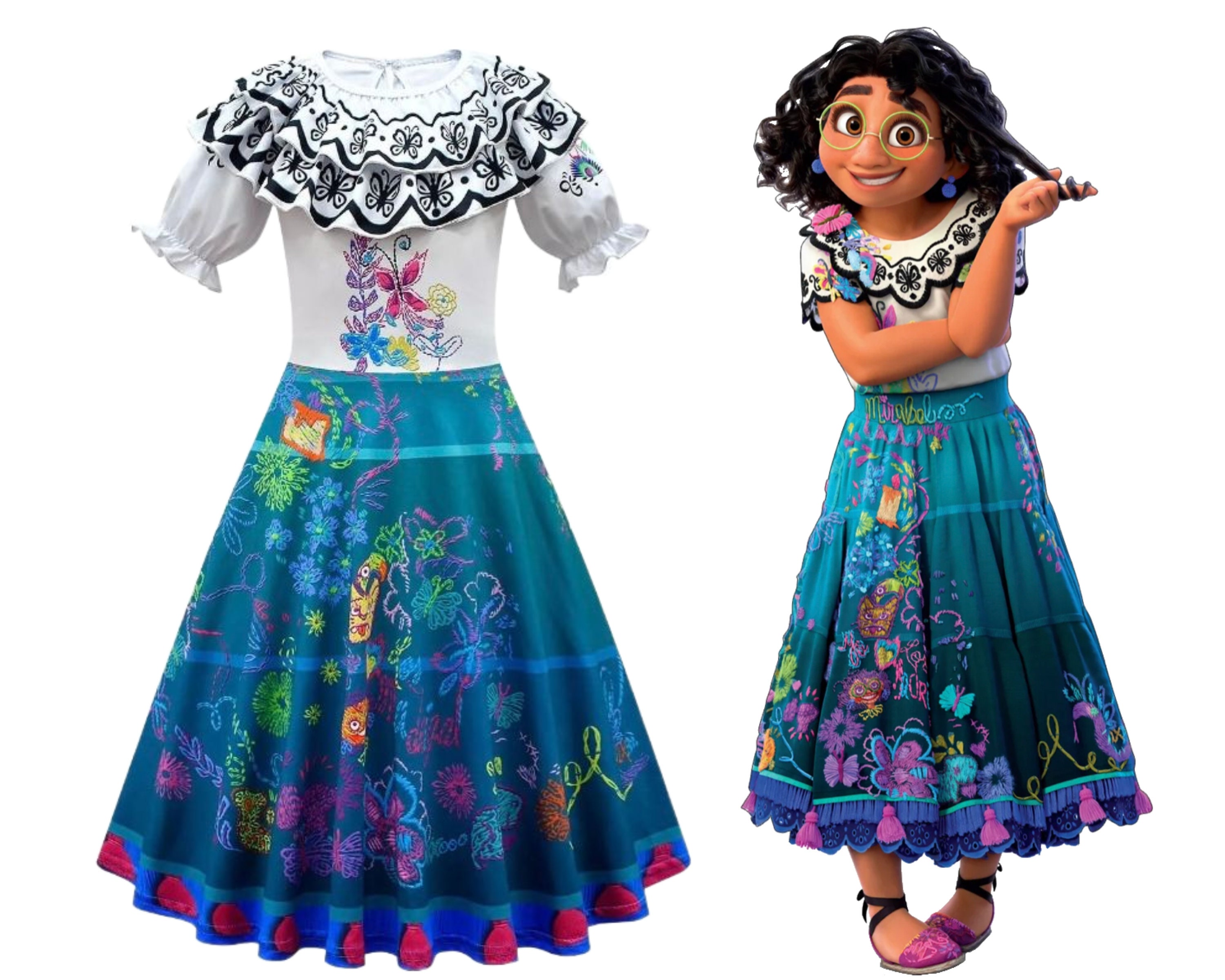 Disney Encanto Mirabel Filles Cosplay Robe Fête Anniversaire Costume  Déguisement