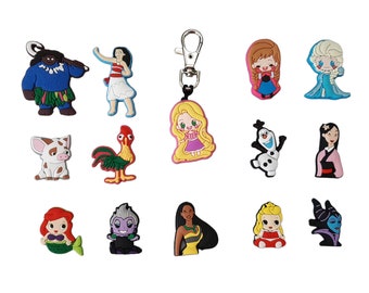 Princess and Friends Zipper Pulls, Keychains, Bag Tags